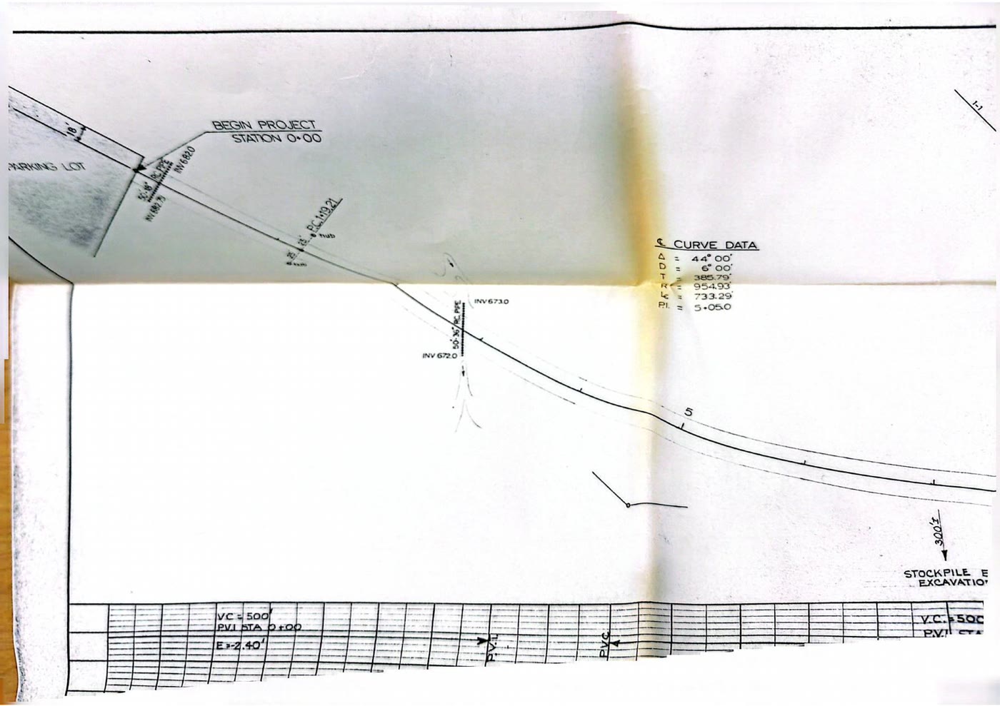 Undated engineering plan-and-profile sheet for Holmes Avenue road construction, prepared by G. W. Jones and Sons, showing 'Begin Project Station 0+00'