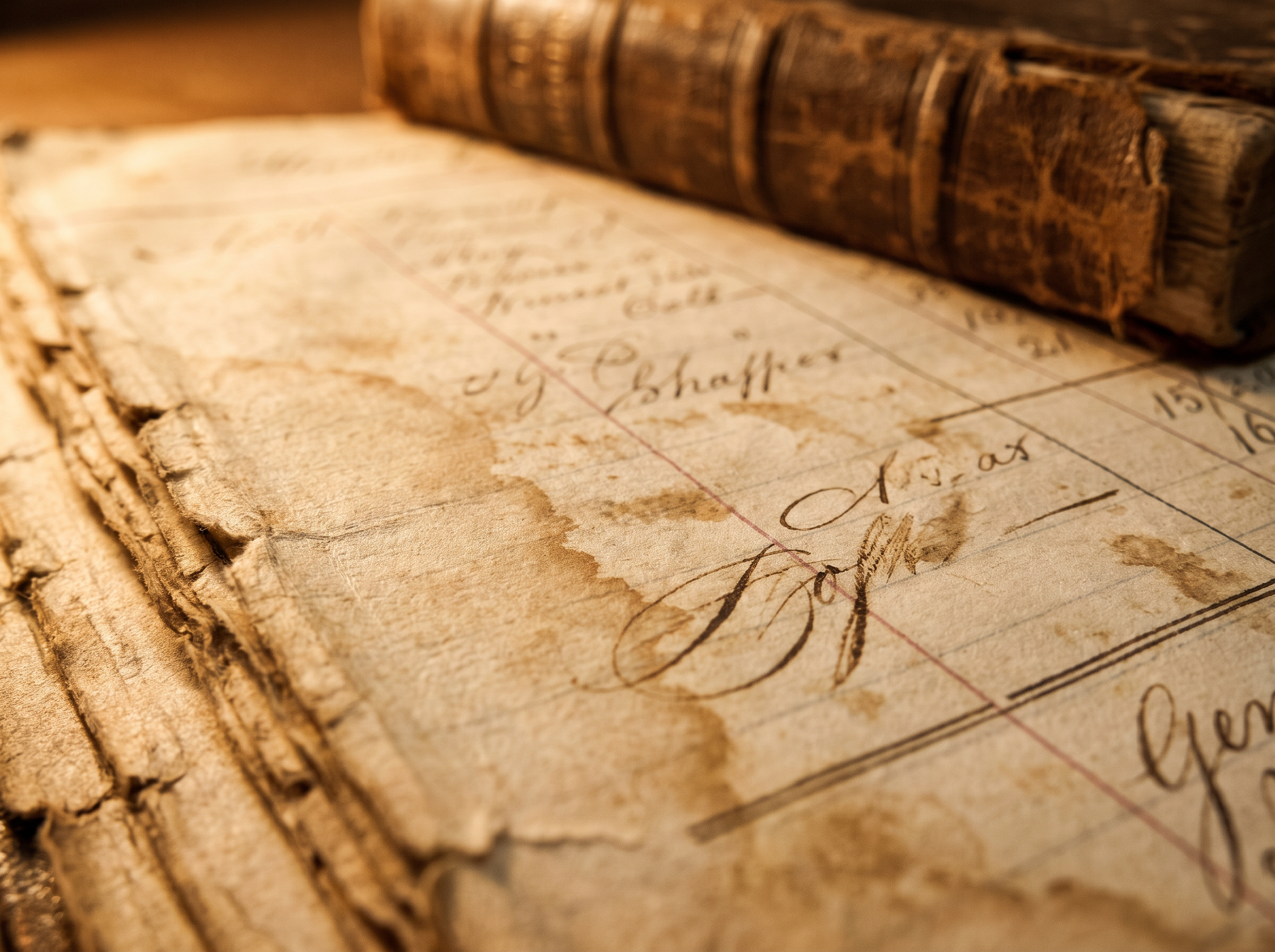 Close-up of a 19th-century handwritten ledger page, illustrating the kind of archival documents this project draws from